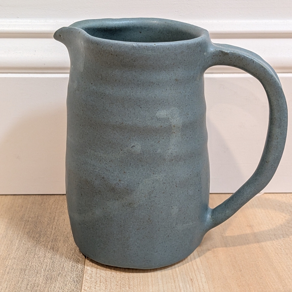 Handmade Pottery Pitcher With Makers Mark